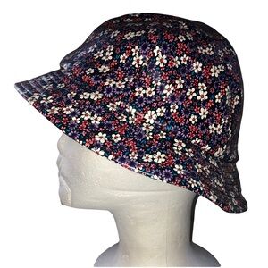 David &Young Floral Faux Leather Bucket Hat